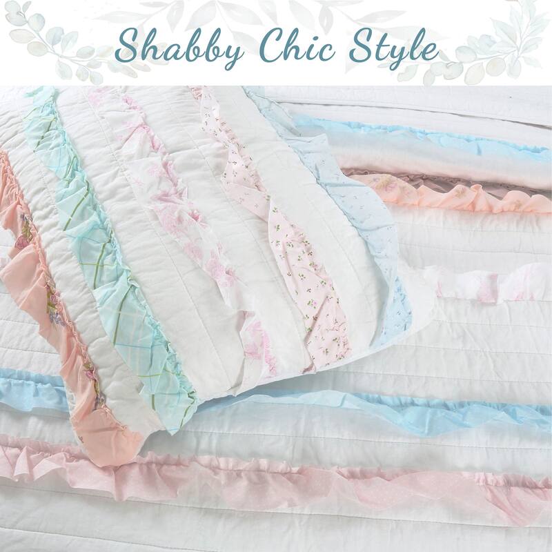 Cozy Line Tessa Ruffle Reversible Cottton Quilt Bedding Set