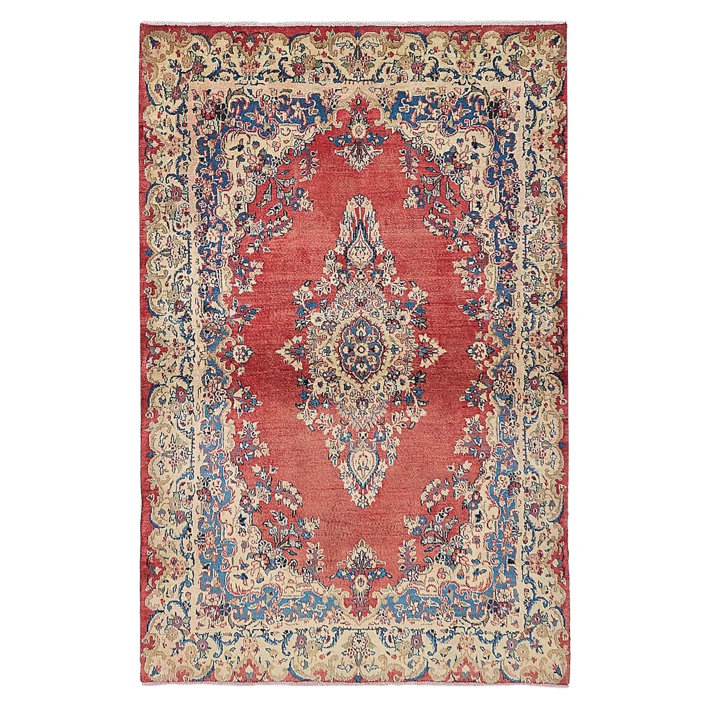 ECARPETGALLERY Hand-knotted Andelz Red Wool Rug - 4'7 x 7'0