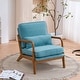 preview thumbnail 23 of 27, Mid Century Modern Upholstered Accent Chair Teal  Linen