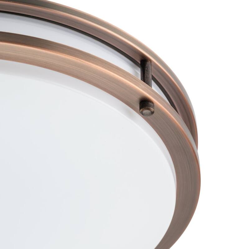 Abide Collection 5-CCT Integrated LED Urban Bronze Contemporary 14" Medium Flush Mount Light - 14 in x 14 in x 2.83 in