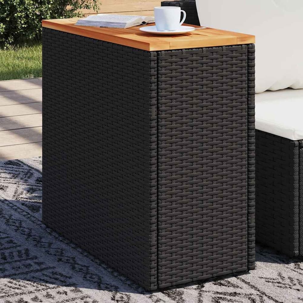 vidaXL Patio Side Table Outdoor Furniture Side Tea Coffee Table Poly Rattan - 10.8 x 22.8 x 21.7 in