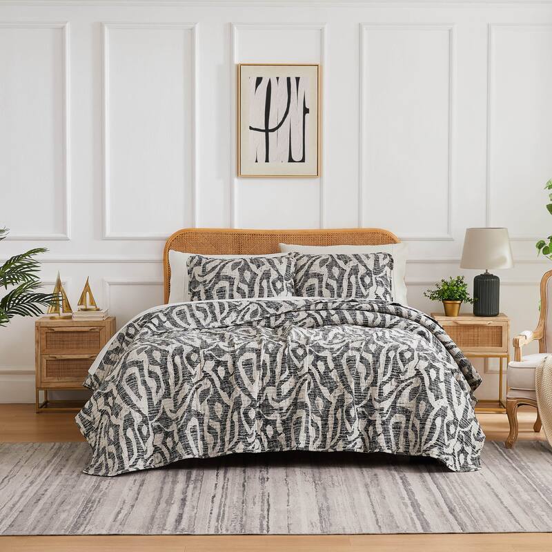 Khari Oversized Quilt Set - Twin - Slate - 2 Piece