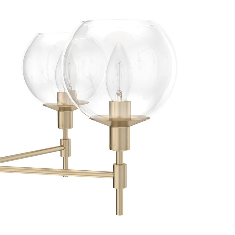 Hunter Xidane Metal and Glass Orb Chandelier - Entry, Kitchen or Dining Room Table, Bedroom - Mid-Century Modern, Transitional