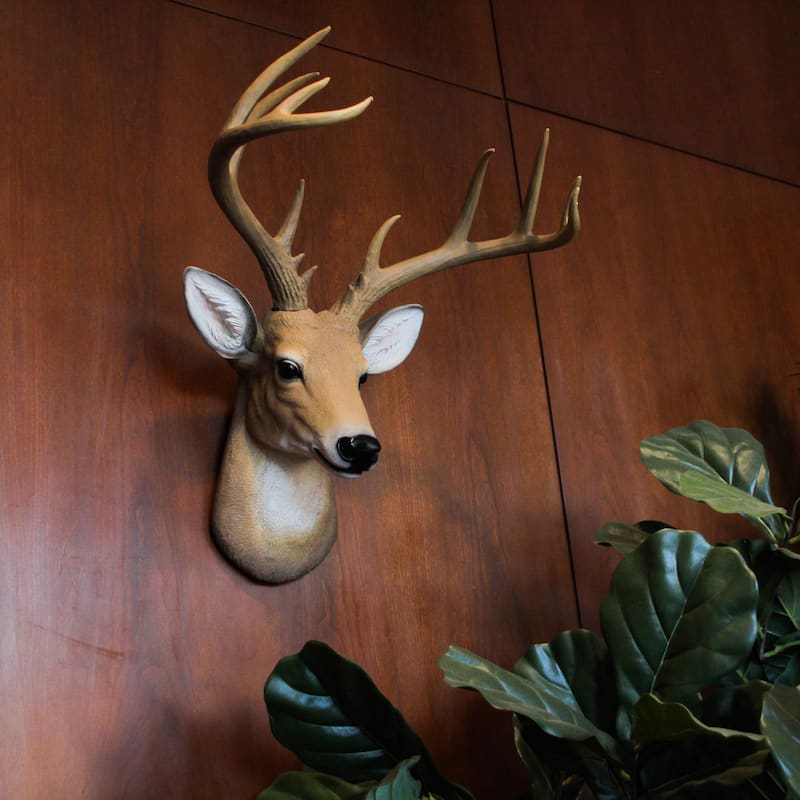 12 Point Buck Deer Head Bust Wall Hanging Trophy Mount 23.5 Inches