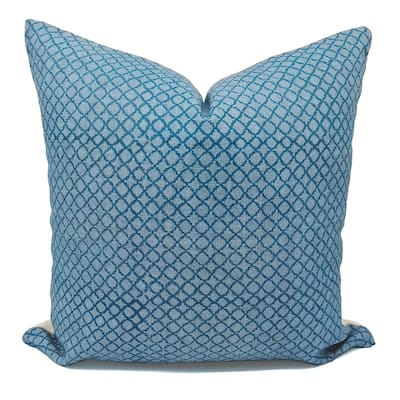 Linen Bohemian Block print pillow Cover- Mugal Jaal