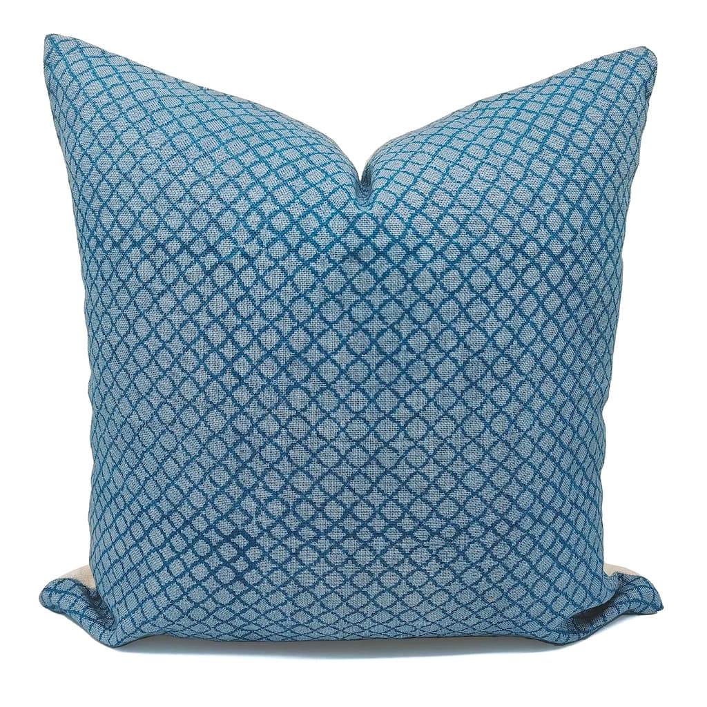 Linen Bohemian Block print pillow Cover- Mugal Jaal