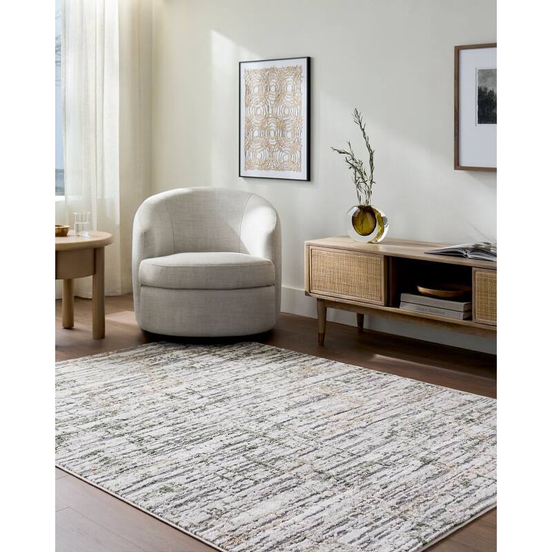 Livabliss Lustro Modern Area Rug - 7'10" x 10' - Tan/Olive