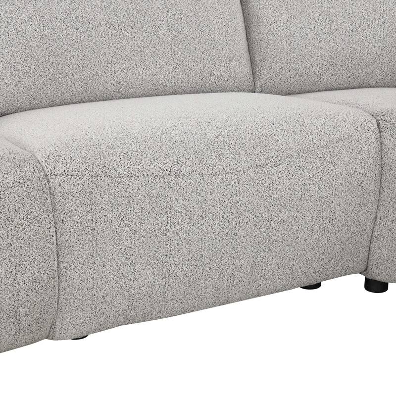 Furniture of America Loungi Modern Light Grey Chenille Power Recliner Sectional with Console and USB Ports