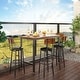 preview thumbnail 27 of 37, New Style Bar Table Set with Bar Stools PU Soft Seat with Backrest and Footrest ,1 Wooden Table(Set of 3 or Set of 5)