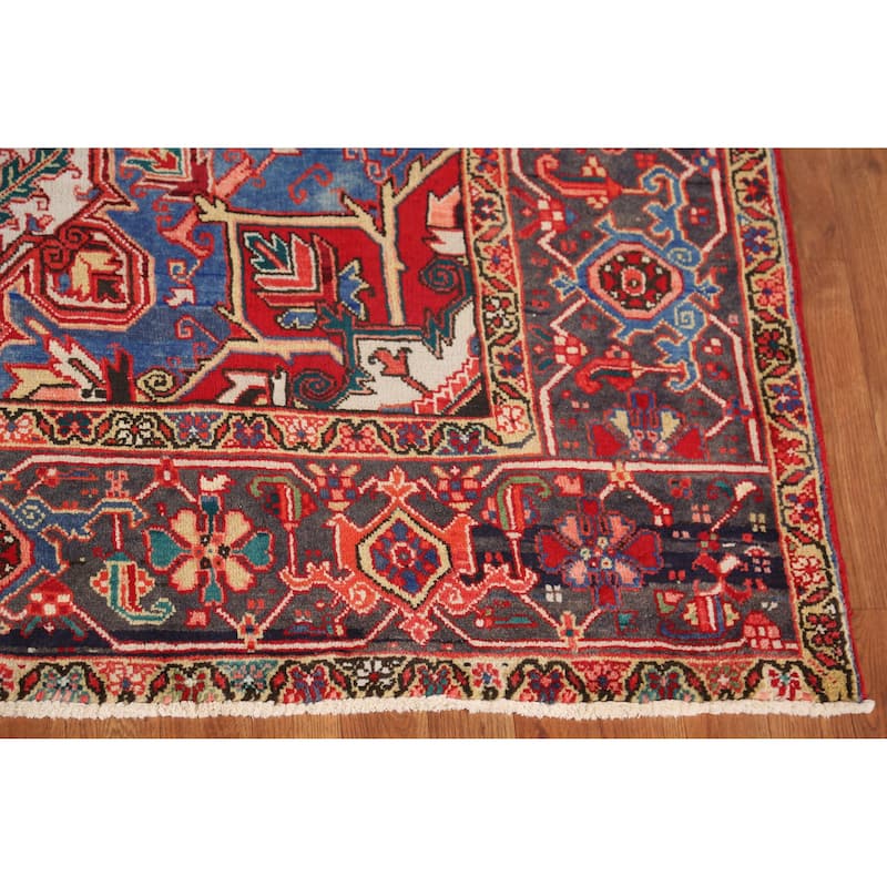 Hand Knotted Oriental 100% Wool Carpet Traditional Medallion Red Heriz (serapi) Area Rug - 10' 10'' X 8' 5''