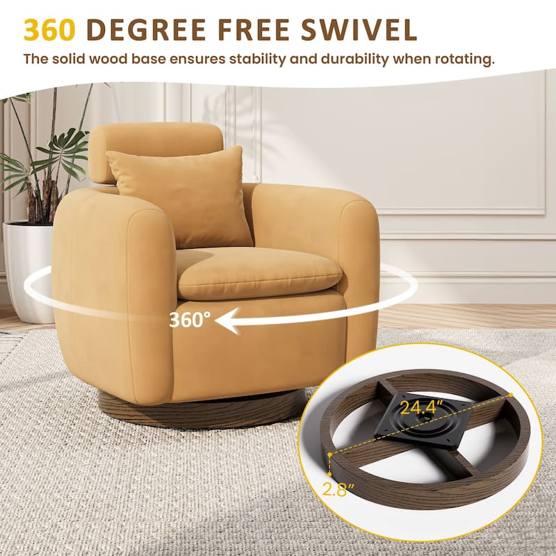 35" Oversized Swivel Accent Chair