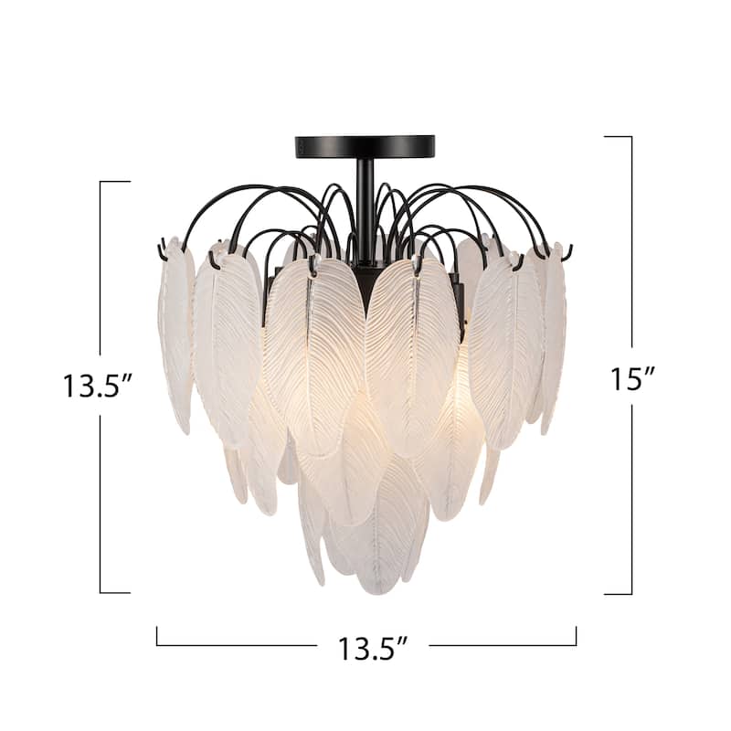Artcraft Alessia 4-Light Semi Flush Mount - Black Finish
