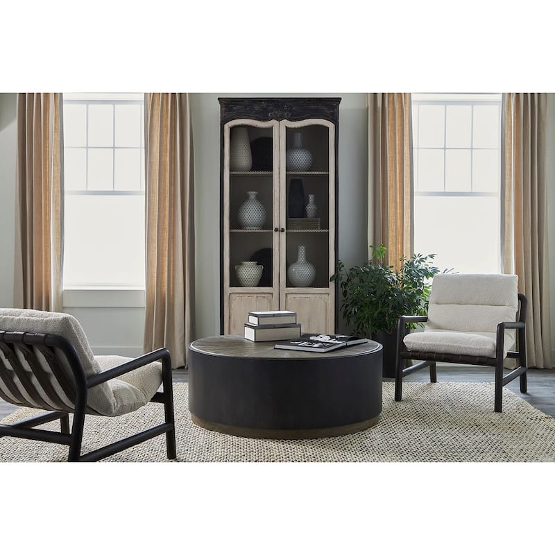 Monetti 90.25" 2-Door Storage Cabinet, Warm Brown