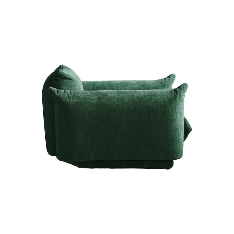 Single Sofa Accent Chair Armchair Chenille Fabric Sofa with Ottoman Set