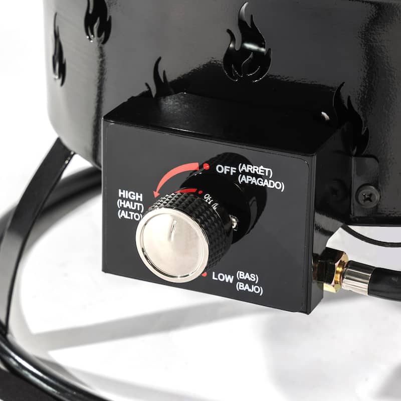 19" Round Steel Propane Gas Fire Pit with 50000 BTU