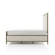 preview thumbnail 10 of 16, 247 Shop At Home Lalia Modern Beige Upholstered Hammered Metal Panel Bed