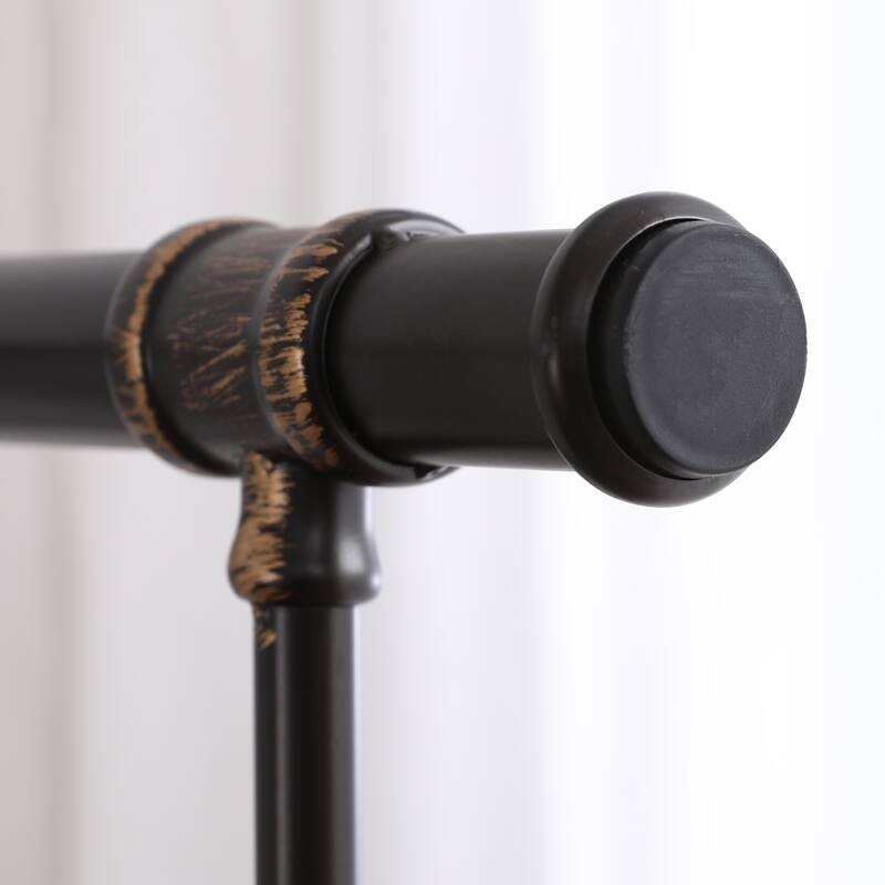 Single-Layer Bed Head and Soft Pull Buckle Bed End Standpipe Water Pipe Bed Black Gold-Painted Iron Bed