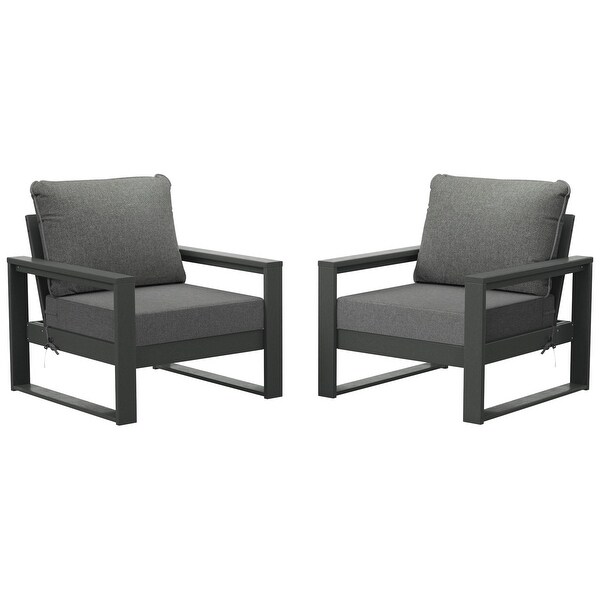 Endless Patio Deep Seating Club Chair with Gray Frame (Set of 2