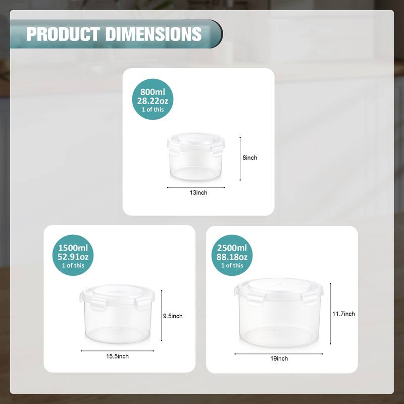 Sorbus BPA-Free Food Storage Container Set, Stackable & Nestable Plastic Containers with Snap-On Lids