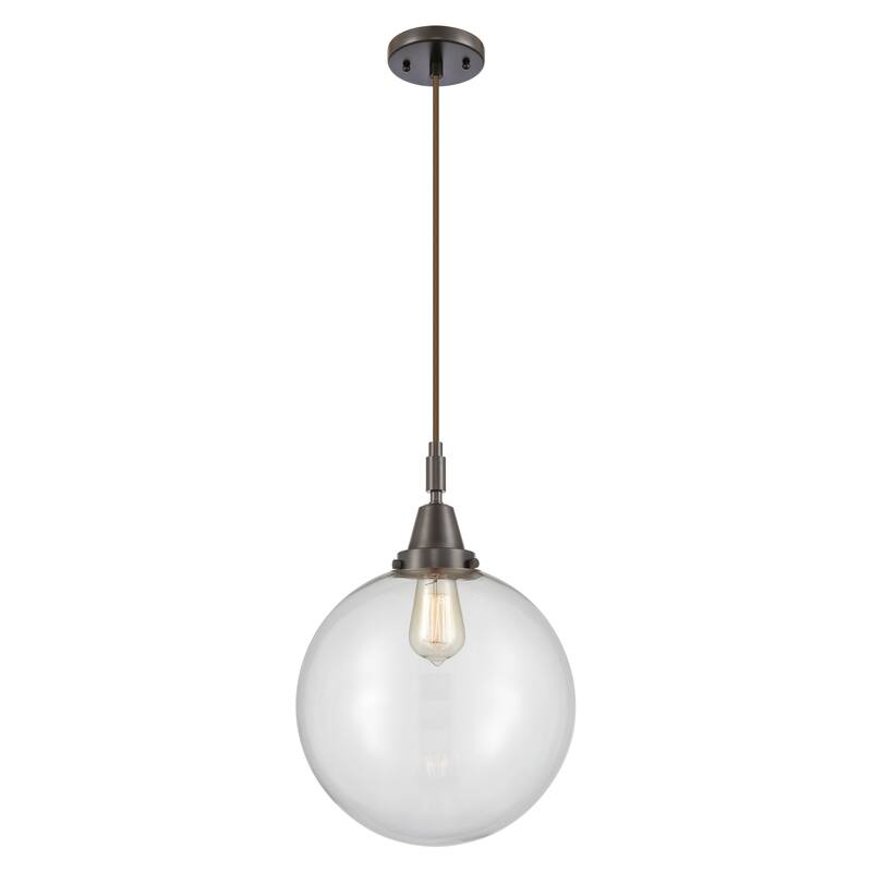 Innovations Lighting Downtown Urban - Caden Beacon - 1 Light 12" Cord Hung Mini Pendant - Clear Shade/Oil Rubbed Bronze