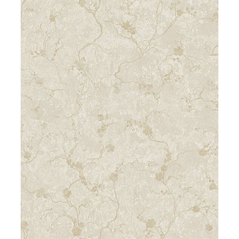 A-Street Prints Mahina Pearl Floral Vine Wallpaper