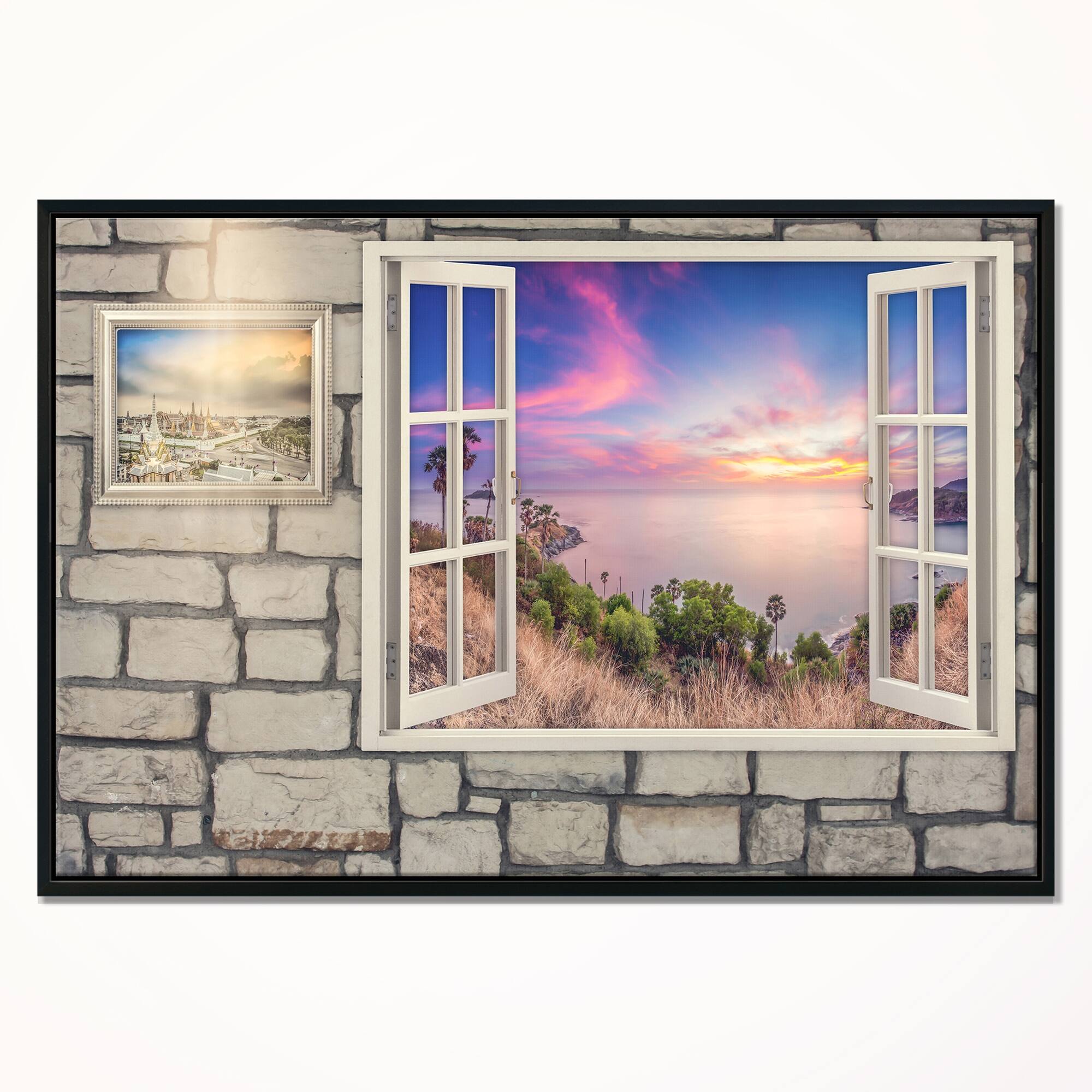 Designart "Window to Beautiful Stretch of Land" Modern Landscape Wall
