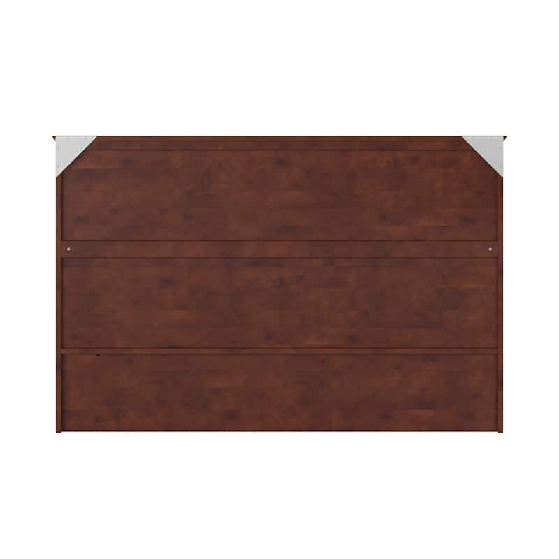 Southampton Queen Murphy Bed Chest with 6" Mattress, Storage Drawer & Built-In Charger in Walnut