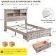 preview thumbnail 53 of 66, Farmhouse Bed Frame with 54" Tall Storage Bookcase Headboard