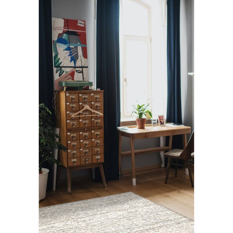 ECARPETGALLERY Braid weave Sienna Cream Wool Rug - 4'10 x 7'9