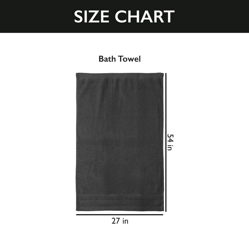 4 Piece Premium Cotton Bath Towels Set 27x54" Soft Absorbent