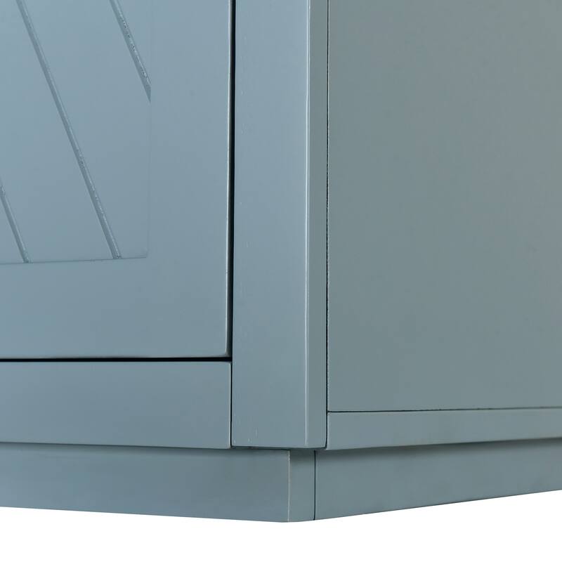 4-door Classic Sideboard with Open Storage and Adjustable Shelves