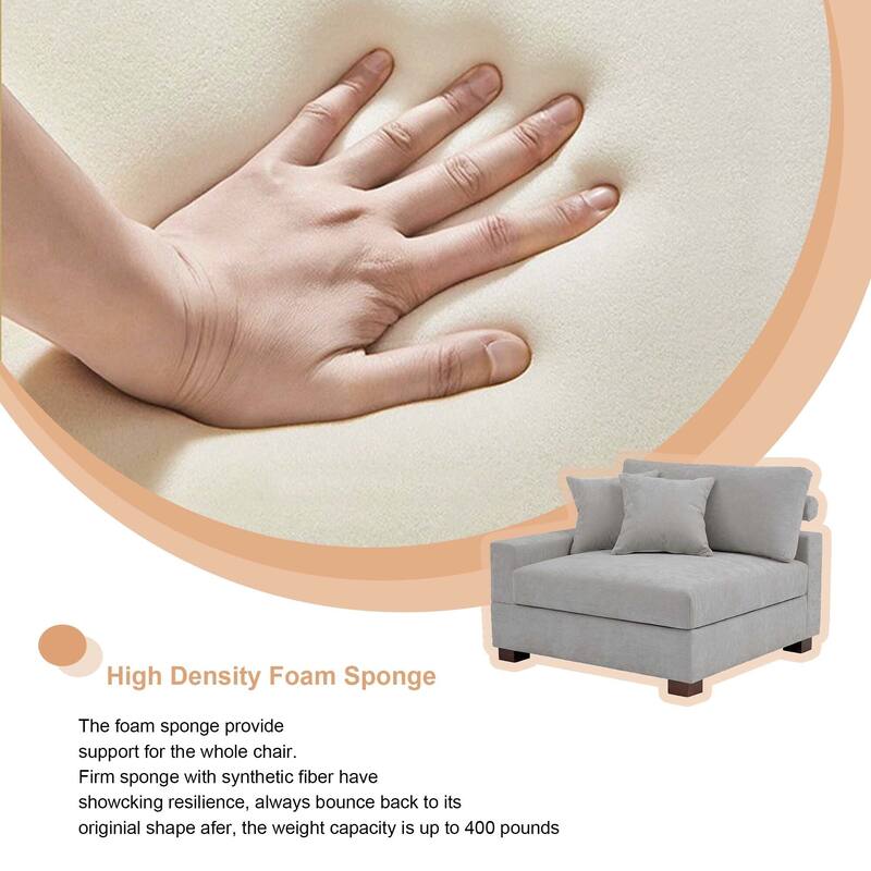 Chenille Upholstered Armless Accent Chair With Plush Cushion