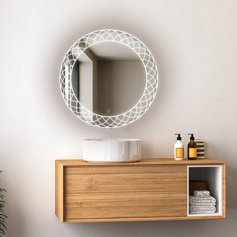 Aquadom Frost LED Lighted Bathroom Round Mirror