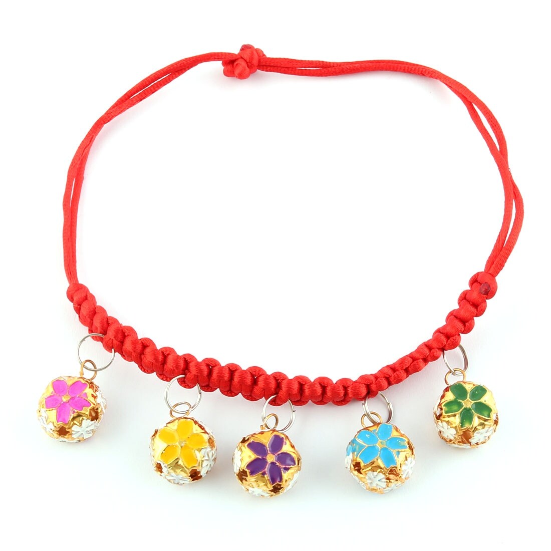 Shop Pet Dog Cat Nylon Frabic Braided String Bell Pendent