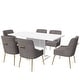 preview thumbnail 51 of 65, 7-Piece Clihome High-gloss Extendable Table Velvet Chair Dining Set