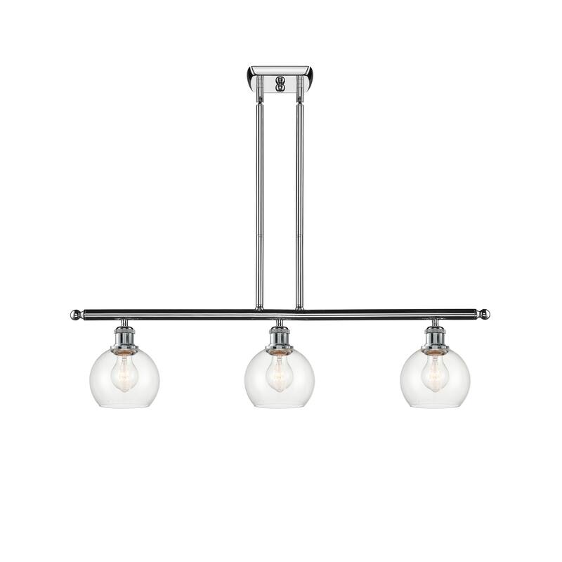 Innovations Lighting Athens 3 Light 36" Island Light - 6" Shade - Clear/Polished Chrome