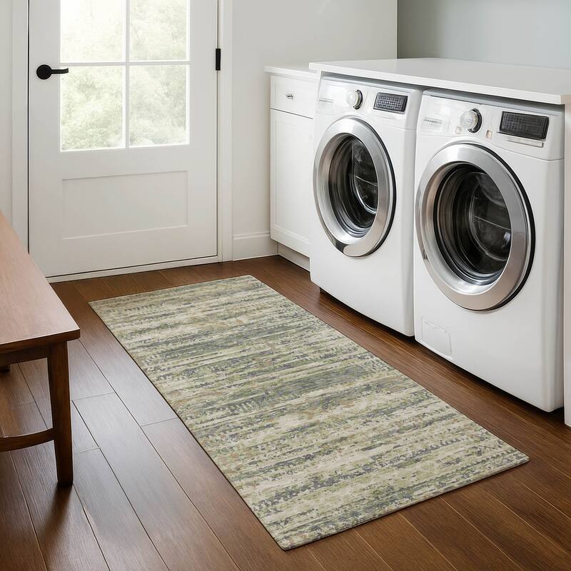 Premium Washable Super Soft Modern Global Mayfield Rug - Aloe - 2'3" x 7'6"