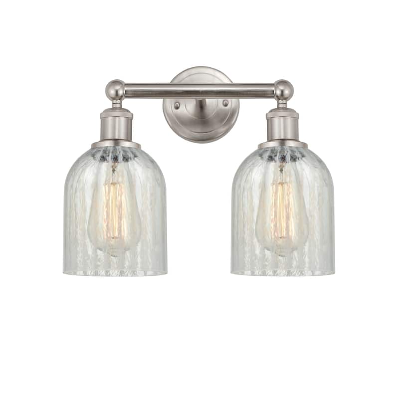 Innovations Lighting 616-2W-12-14 Caledonia Vanity Caledonia 2 Light - Brushed Satin Nickel / Mouchette