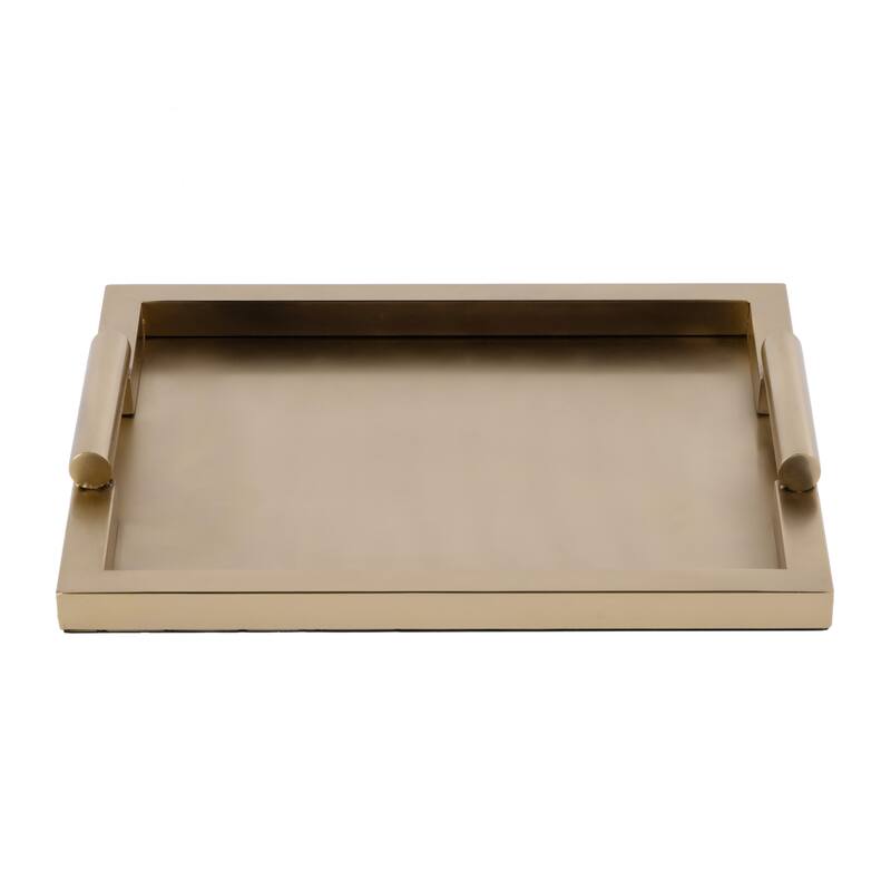 Morante 17.5 in. W Rectangular Stainless Steel Serving Tray with Handles