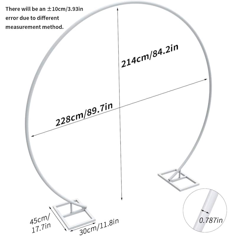 Large Circle Wedding Arch Round Garden Archway Arbors Stand 84"H
