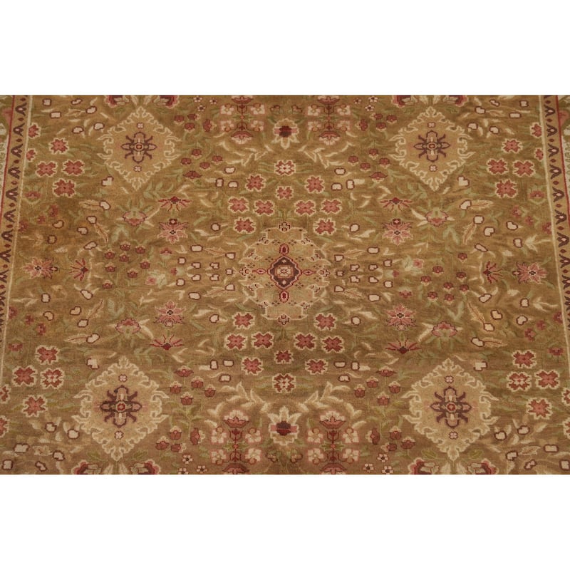 Gold Aubusson Oriental Area Rug Handmade Wool Carpet - 5'10"x 8'11"