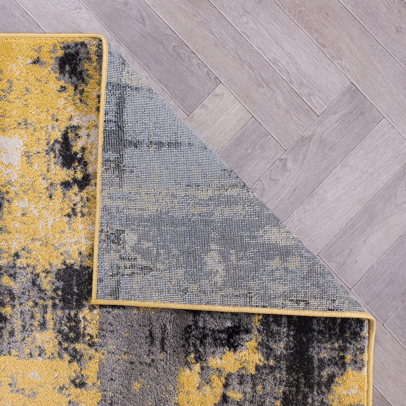 World Rug Gallery Modern Abstract Design Black Area Rug
