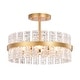 preview thumbnail 10 of 10, Jojospring Casandra 4-light Drum Glass Strip Flush Mount