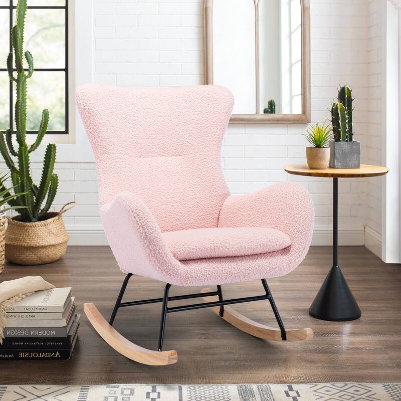 Teddy Fabric Rocking Chair Accent Chair