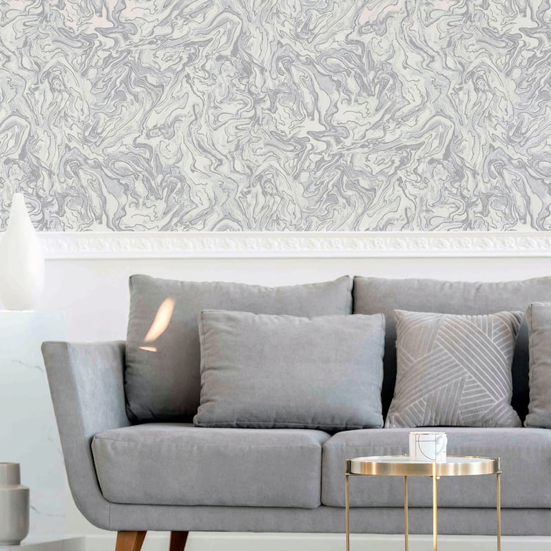 Arthouse Osgood Grey Marbled Wallpaper