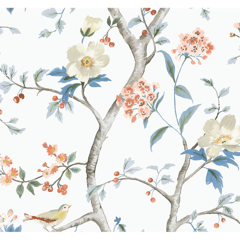 Lillian August Sparrow Haven Embossed Vinyl Unpasted Wallpaper - 27 in. W x 27 ft. L - Spicy