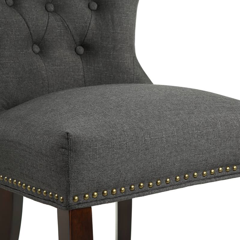 Fabric Wingback Dining Chairs Comfy Armless Accent Chairs Set of 2