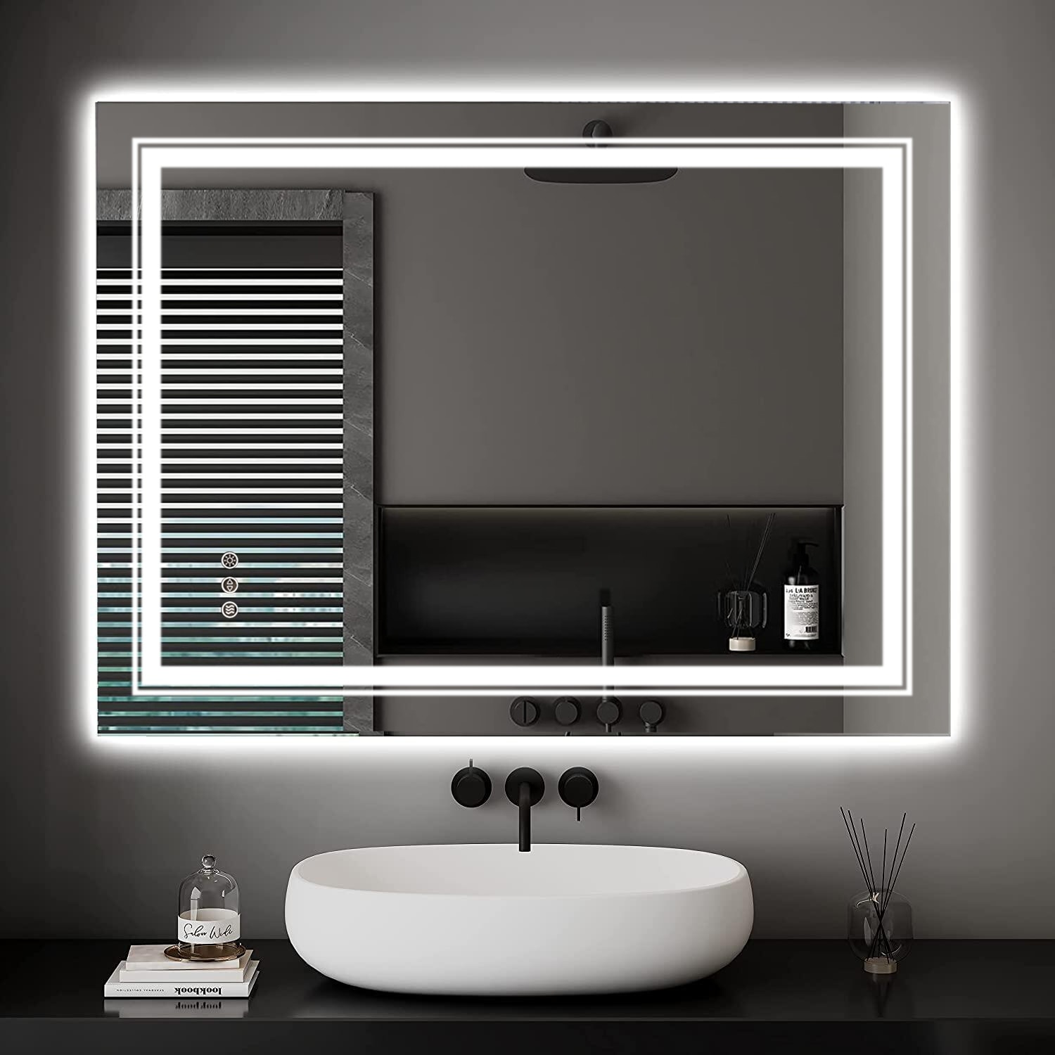 36"x28" LED Illuminated Bathroom Wall Vanity Mirror Anti-Fog Dimmable