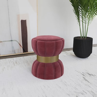 Inez Berry Round Upholstered Ottoman