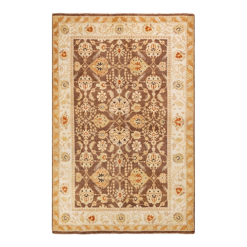 Overton Mogul One-of-a-Kind Hand-Knotted Area Rug - Gray, 4' 1" x 6' 2" - 4' 1" x 6' 2"